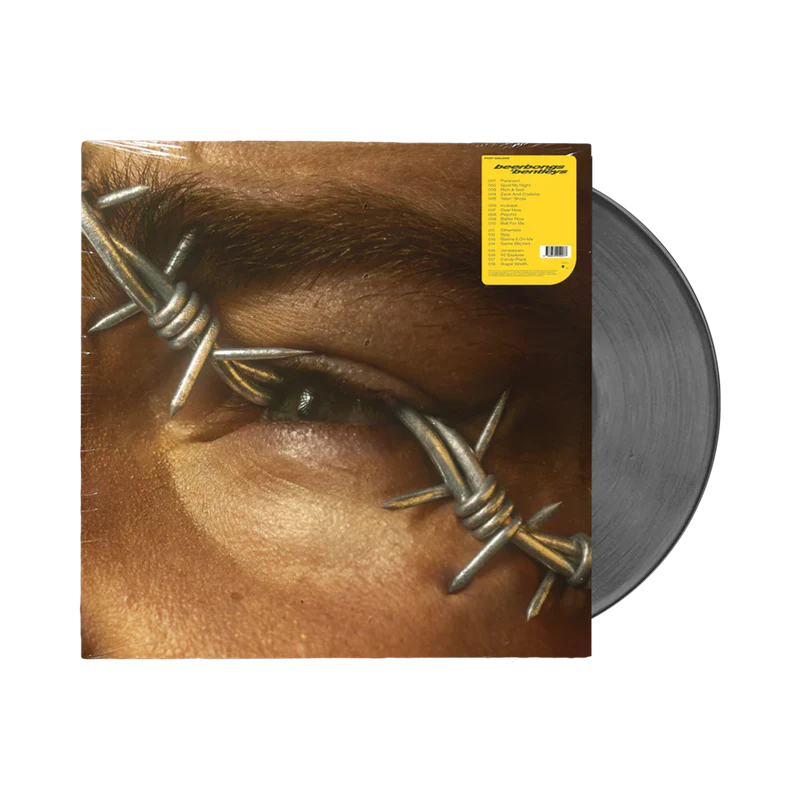 Black Post Malone merch vinyl Beerbongs and Bentleys with barbed wire eye cover artwork on front collector music merchandise