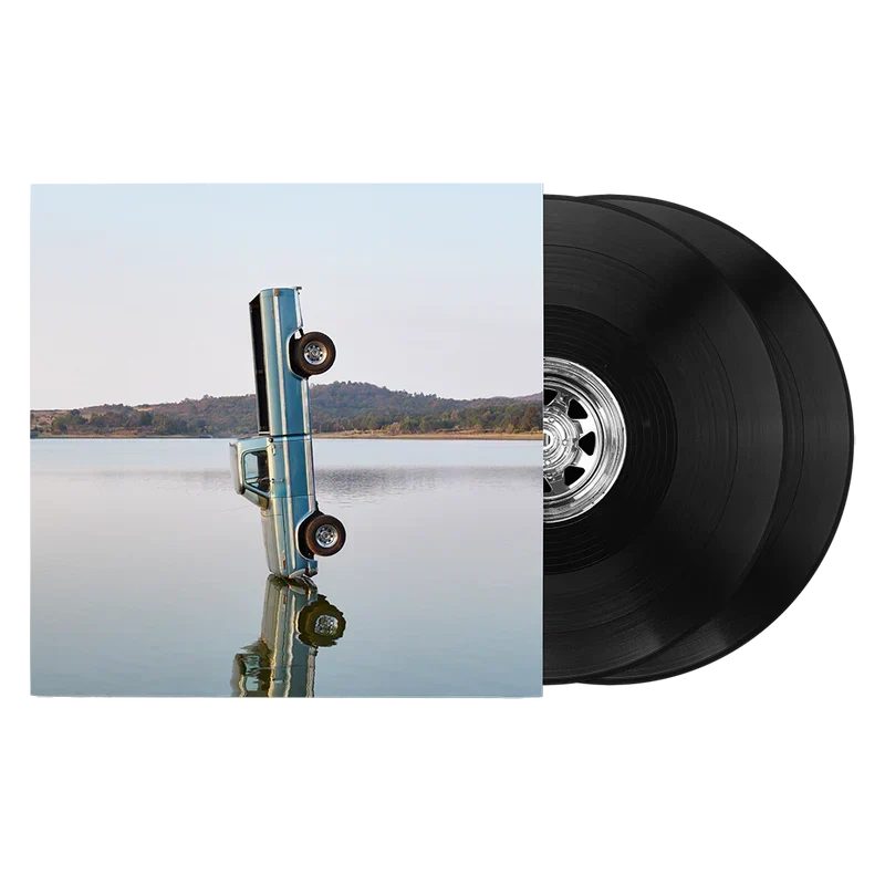 Black Post Malone merch 2LP F1 Trillion vinyl record with truck lake cover artwork on front collector music merchandise