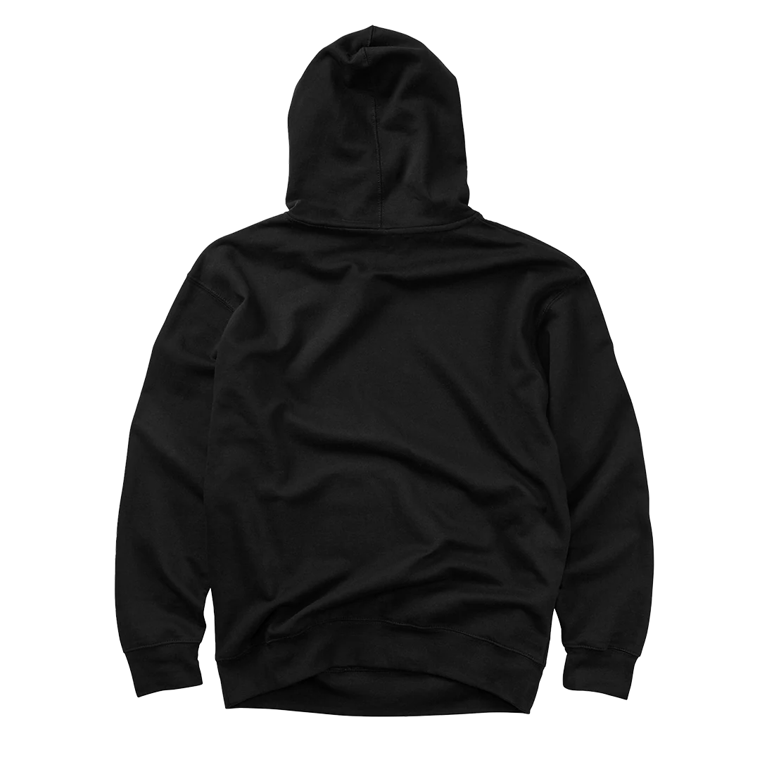 Back view of black Post Malone x Harley-Davidson Chrome Malone pullover hoodie with clean minimalist design