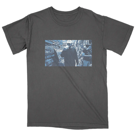 Grey Post Malone merch t shirt featuring Too Young photo graphic print on front casual streetwear fan apparel