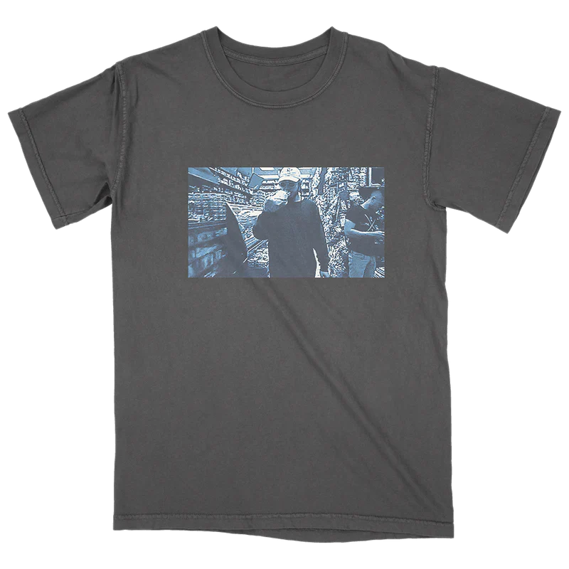 Grey Post Malone merch t shirt featuring Too Young photo graphic print on front casual streetwear fan apparel