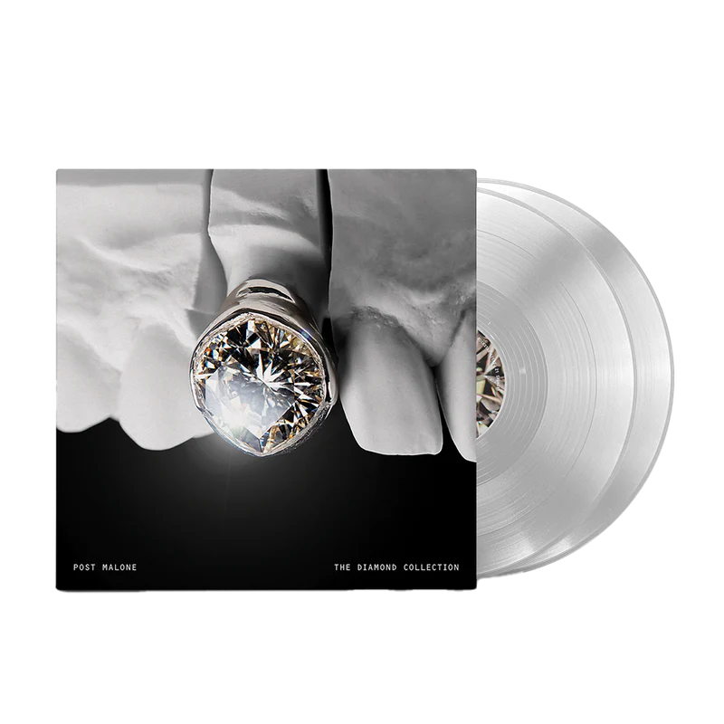Silver Post Malone merch 2LP vinyl The Diamond Collection featuring ring cover artwork on front collector music merchandise