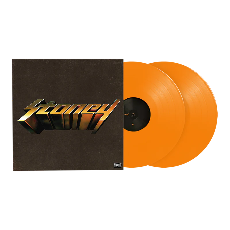 Orange Post Malone merch 2LP Stoney vinyl record with album cover artwork on front collector music fan merchandise